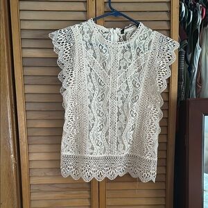 Elegant Cream Lace Top